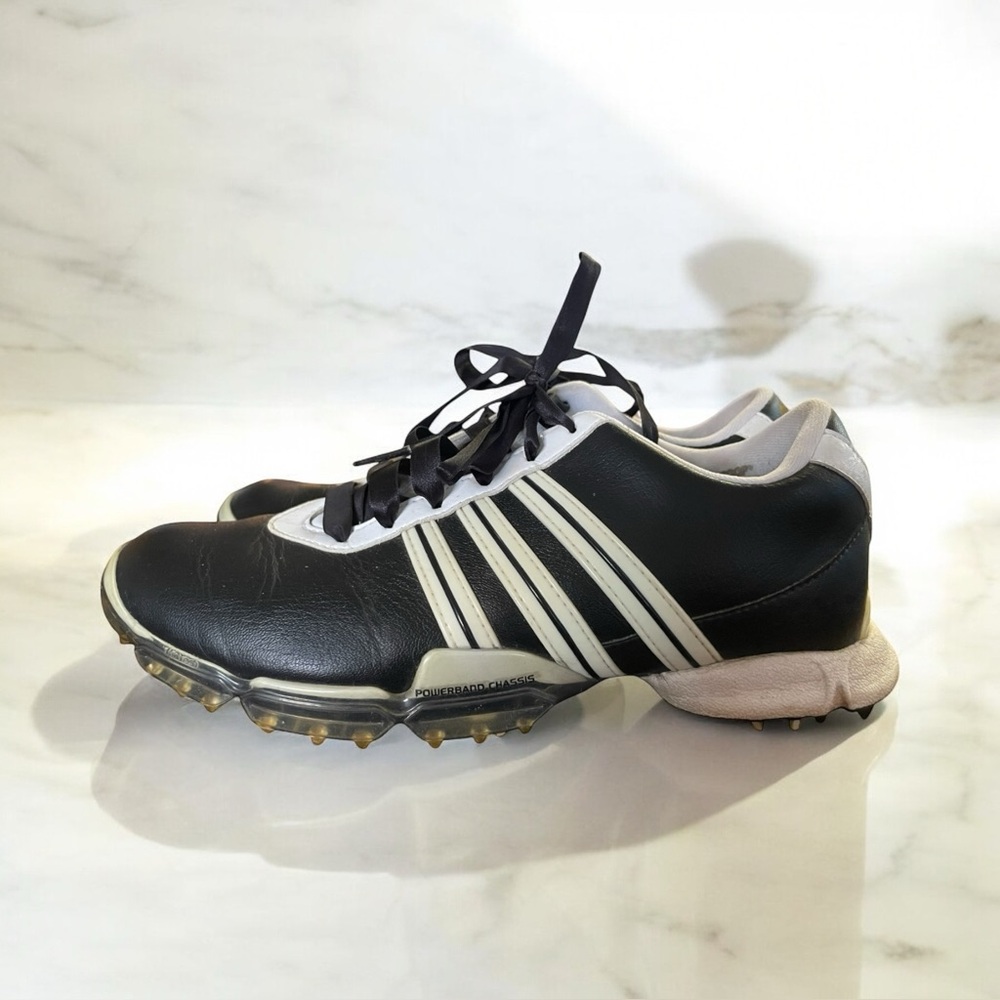 Women's sz 8.5M adidas Tech Response Golf Shoes Black ClimaProof FitFOAM Traxion